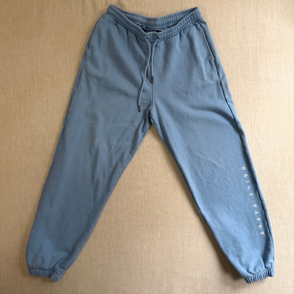 Daily Paper Men's Sweatpants Logo Joggers Blue Medium Streetwear